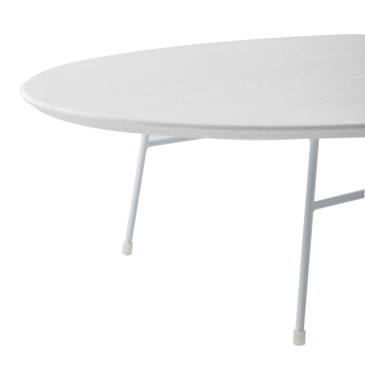 Leisuremod Coffee Table Rossmore Oval Coffee Table with MDF Wood Tabletop in Black/White Steel Frame
