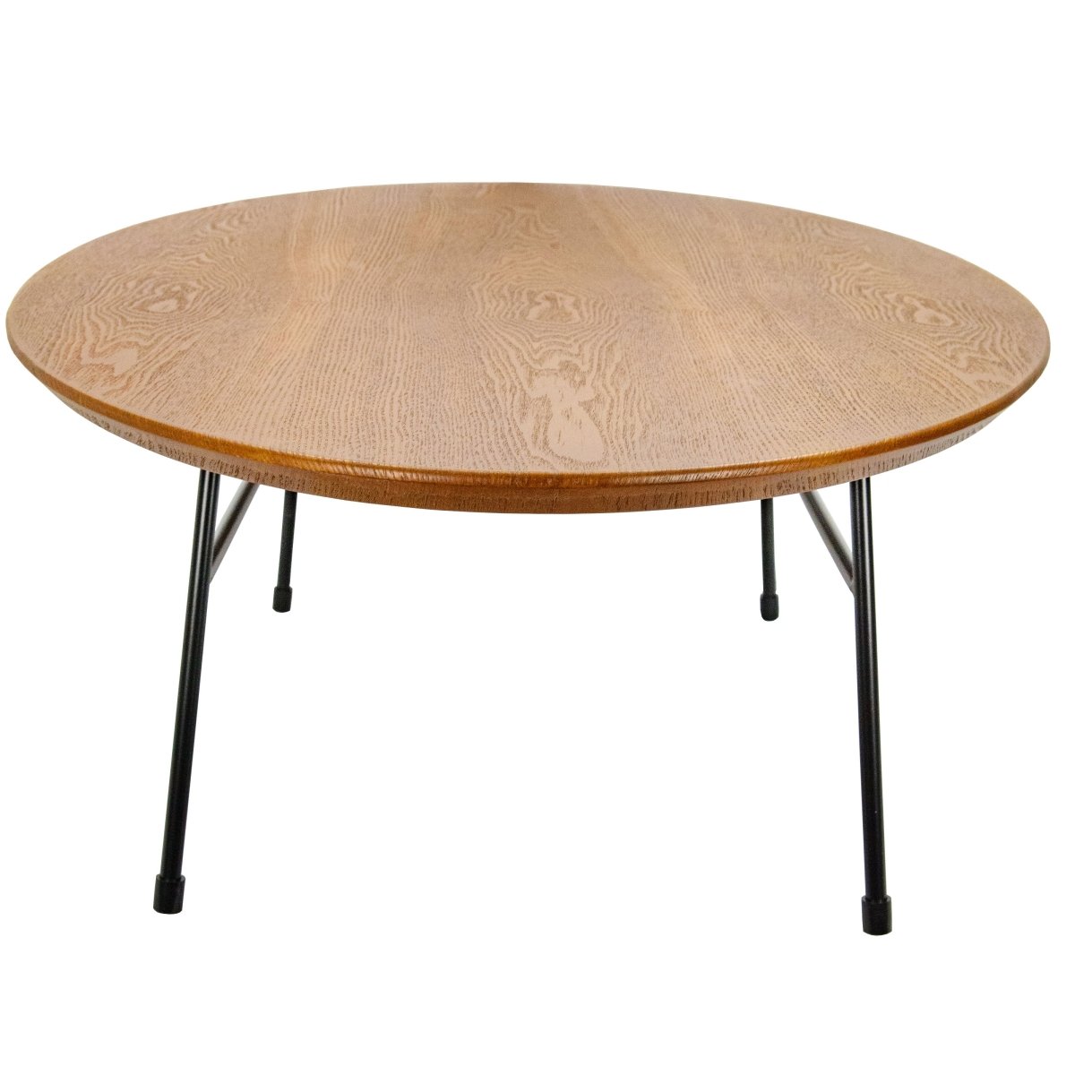 Leisuremod Coffee Table Rossmore Oval Coffee Table with MDF Wood Tabletop in Black/White Steel Frame