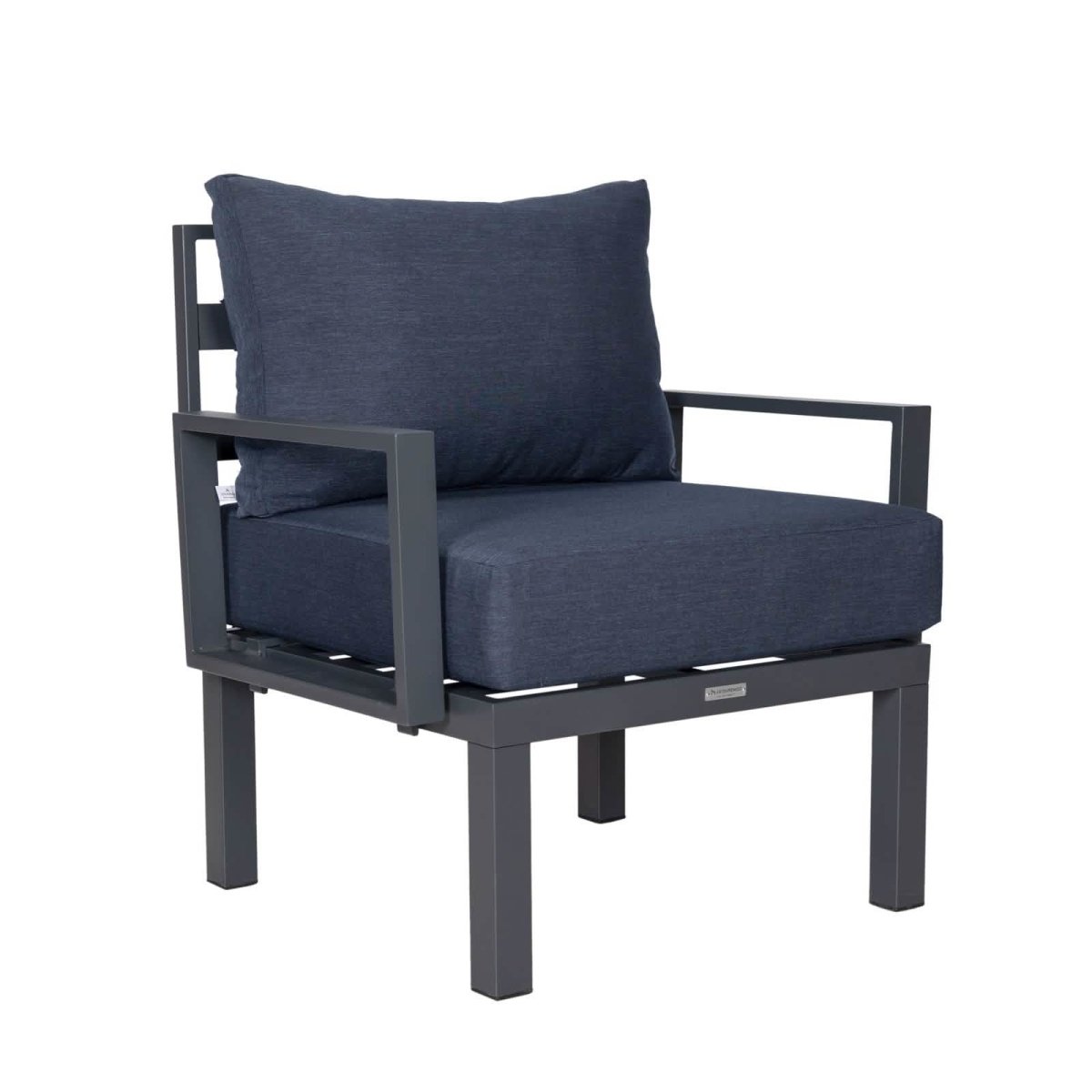 Leisuremod Conversation Set Chelsea Modern 6-Piece Patio Sectional Set in Black Aluminum with Removable Cushions