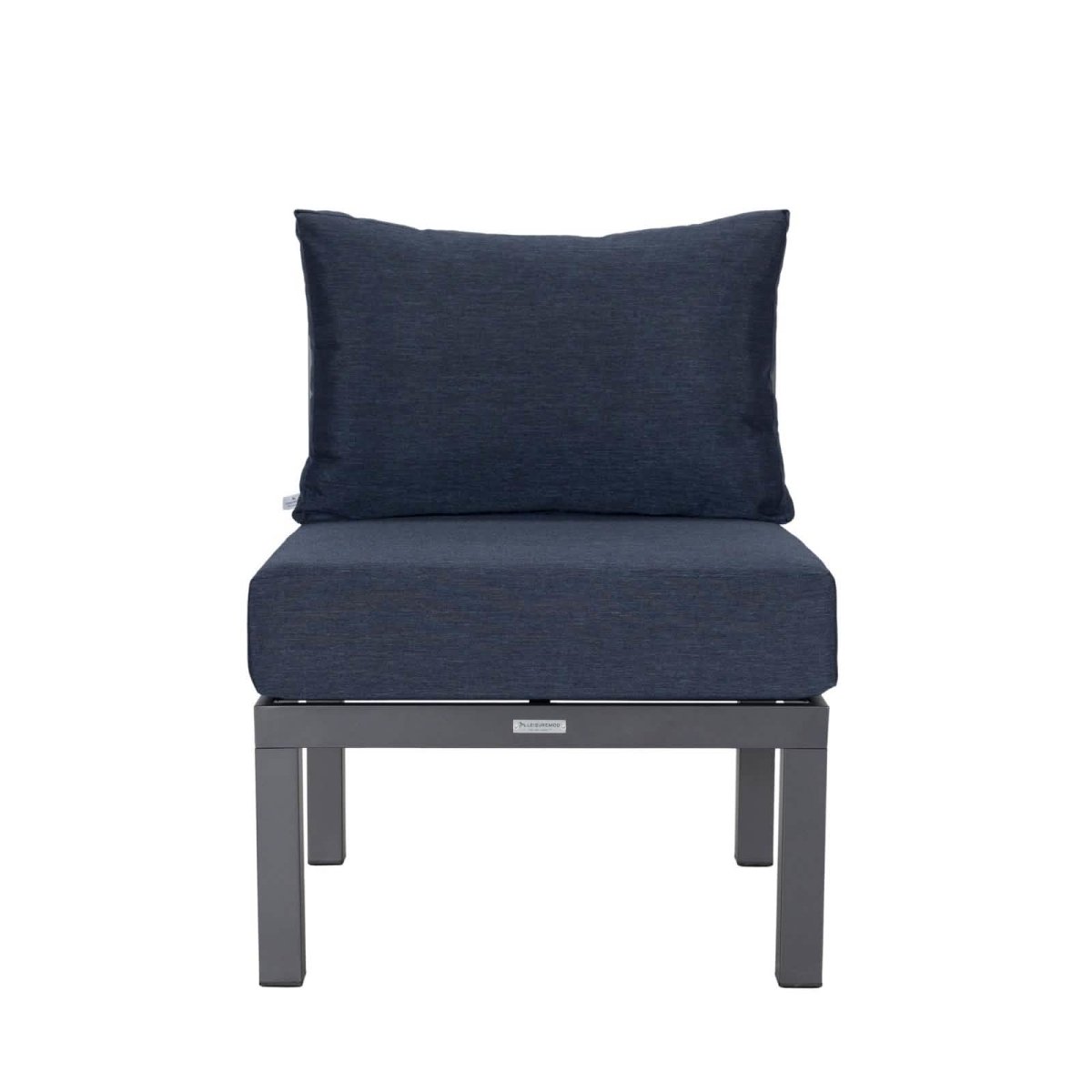 Leisuremod Conversation Set Chelsea Modern 6-Piece Patio Sectional Set in Black Aluminum with Removable Cushions