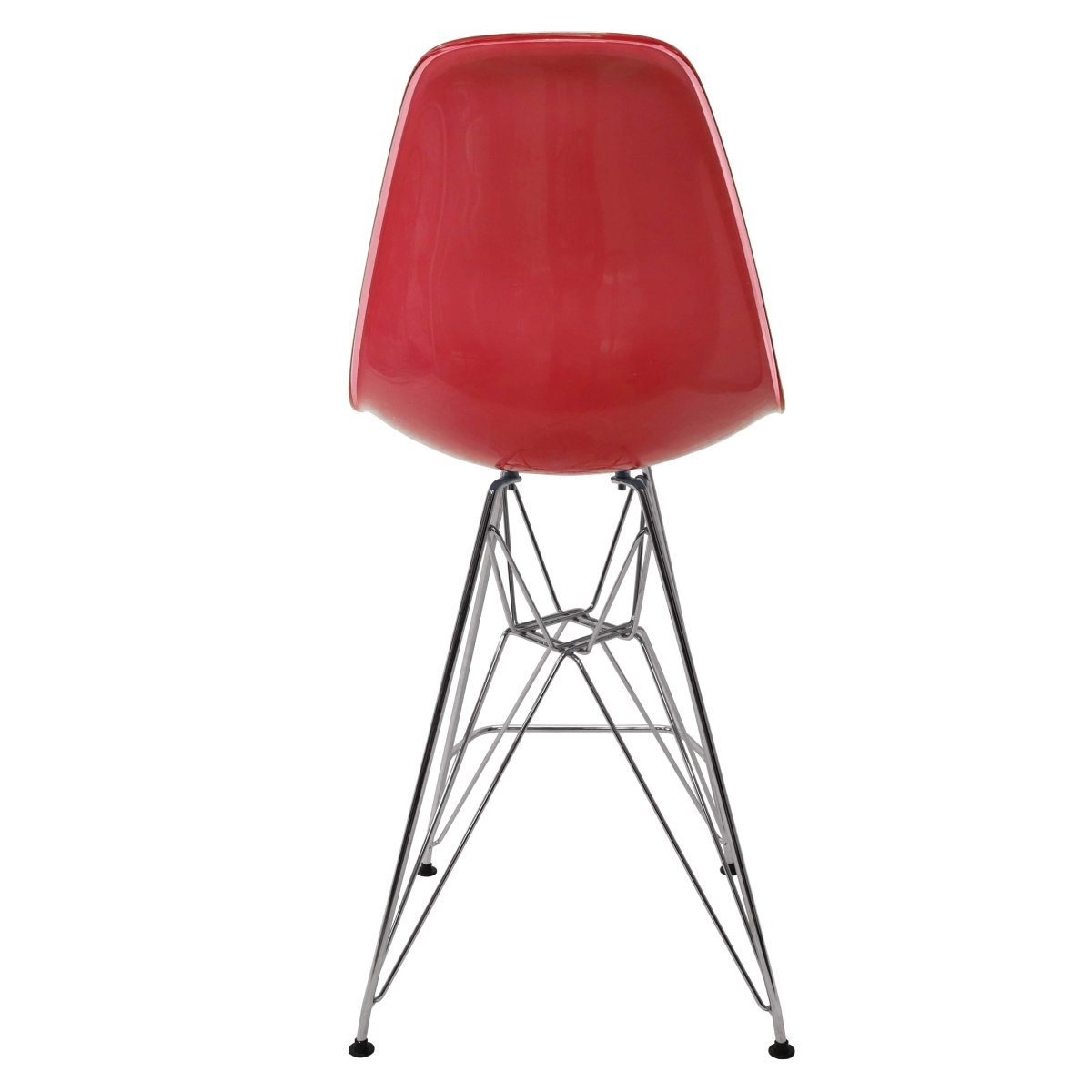 LeisureMod Cresco Modern Acrylic Barstool with Gold Chrome Base and Footrest