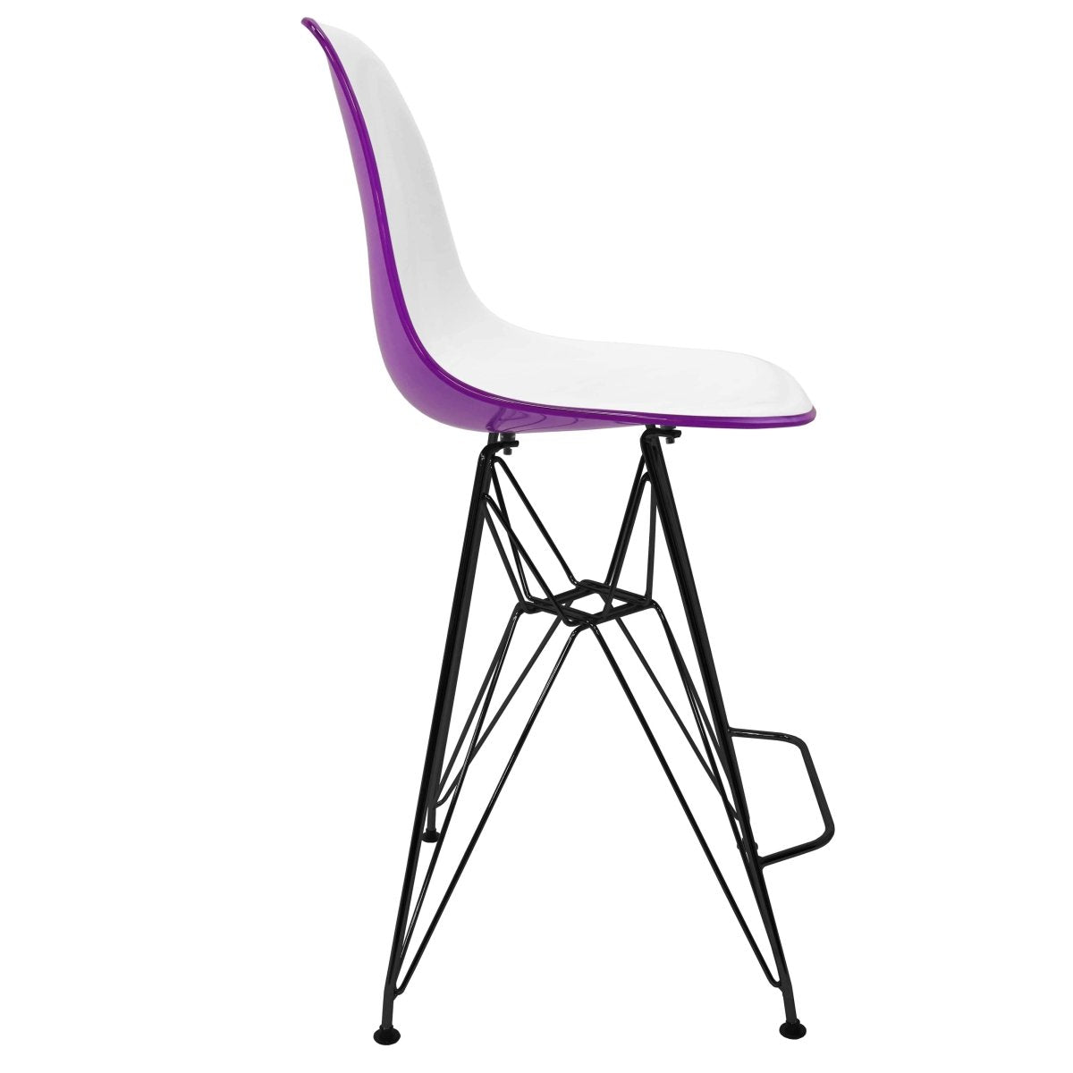 LeisureMod Cresco Modern Acrylic Barstool with Gold Chrome Base and Footrest