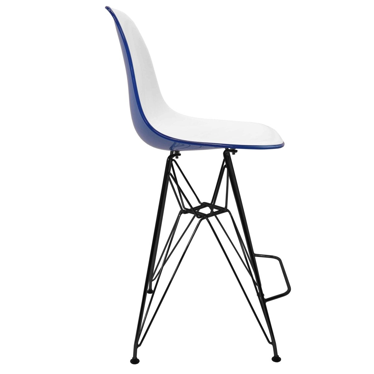 LeisureMod Cresco Modern Acrylic Barstool with Gold Chrome Base and Footrest