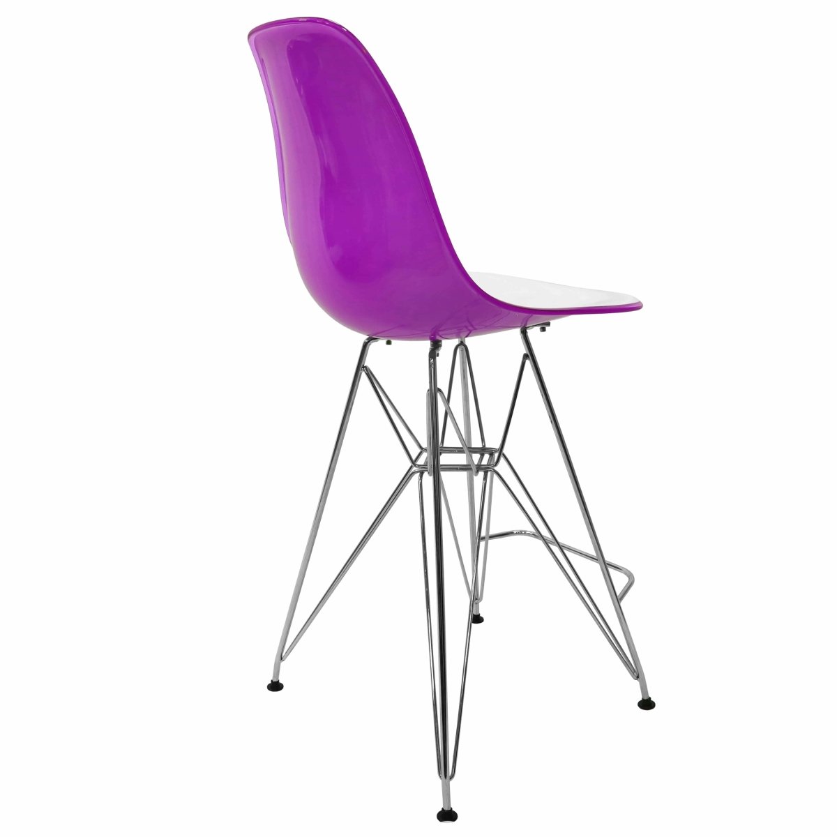 LeisureMod Cresco Modern Acrylic Barstool with Gold Chrome Base and Footrest