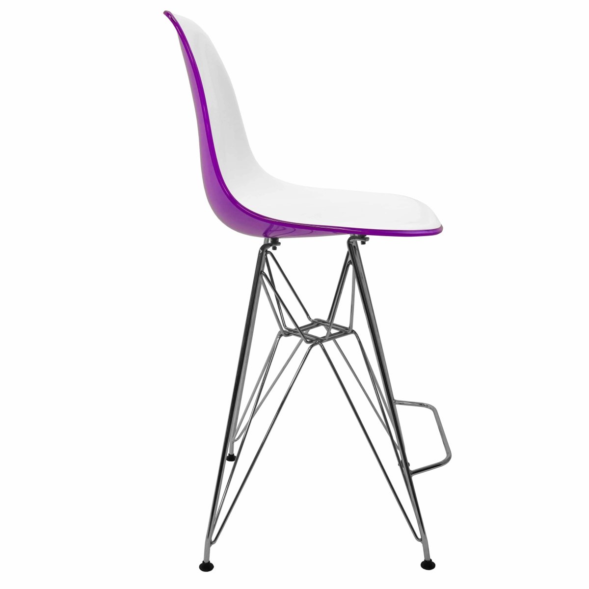 LeisureMod Cresco Modern Acrylic Barstool with Gold Chrome Base and Footrest