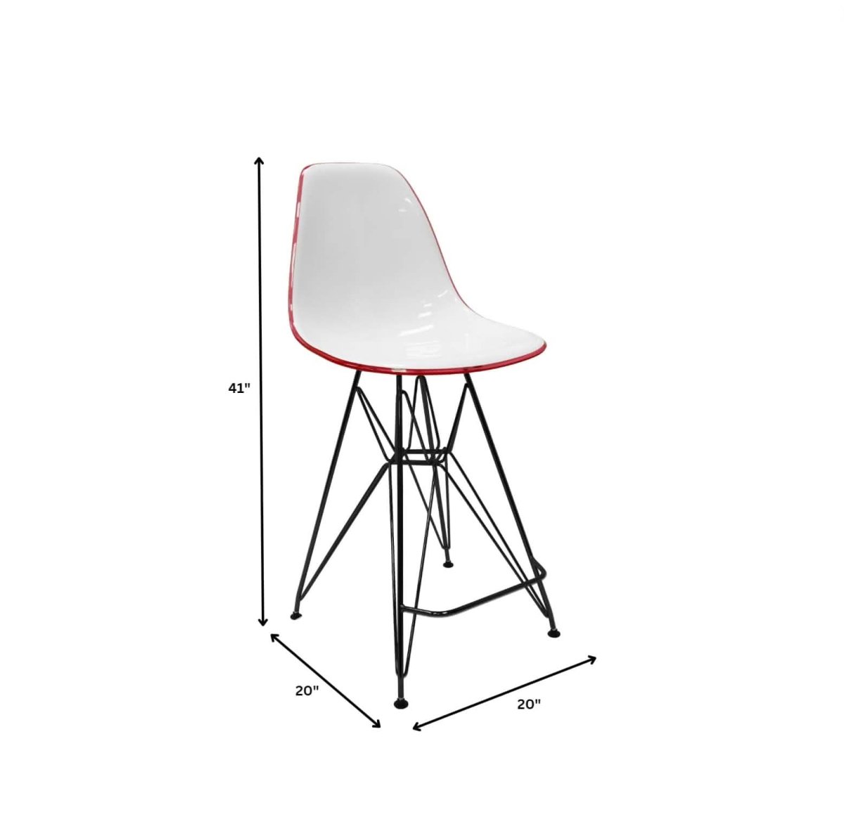 LeisureMod Cresco Modern Acrylic Barstool with Gold Chrome Base and Footrest
