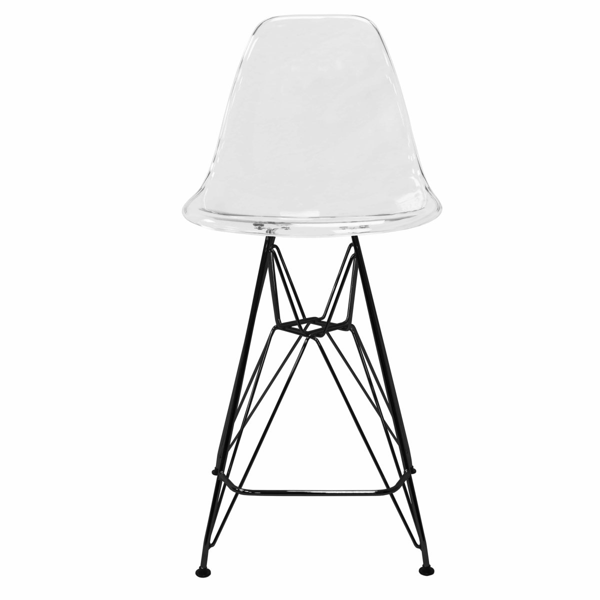 LeisureMod Cresco Modern Acrylic Barstool with Gold Chrome Base and Footrest