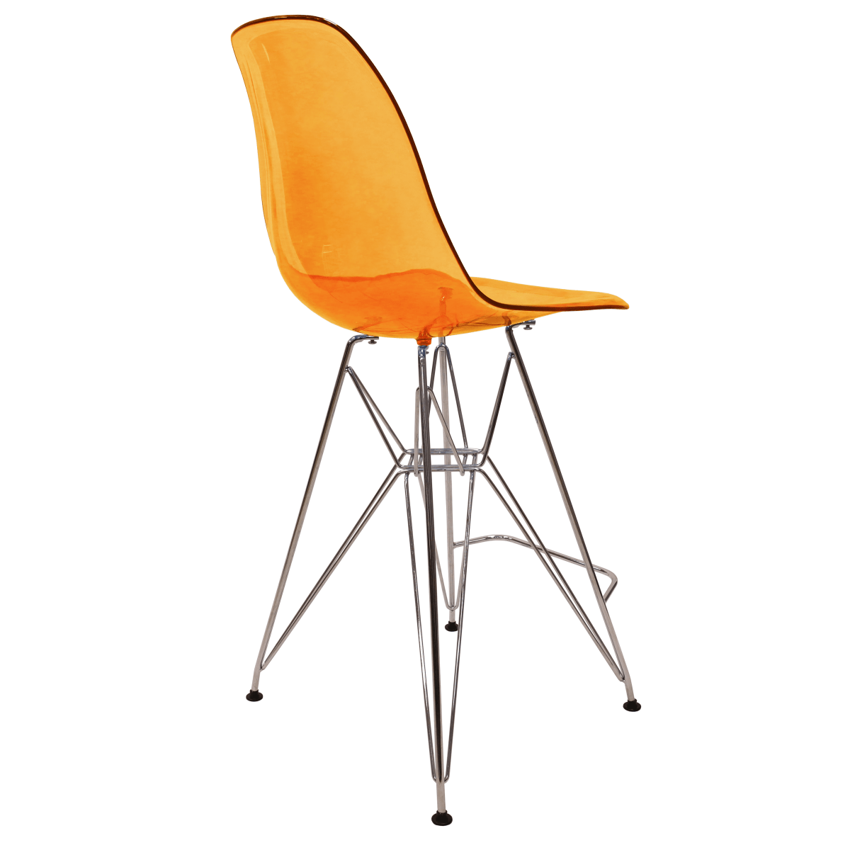 LeisureMod Cresco Modern Acrylic Barstool with Gold Chrome Base and Footrest