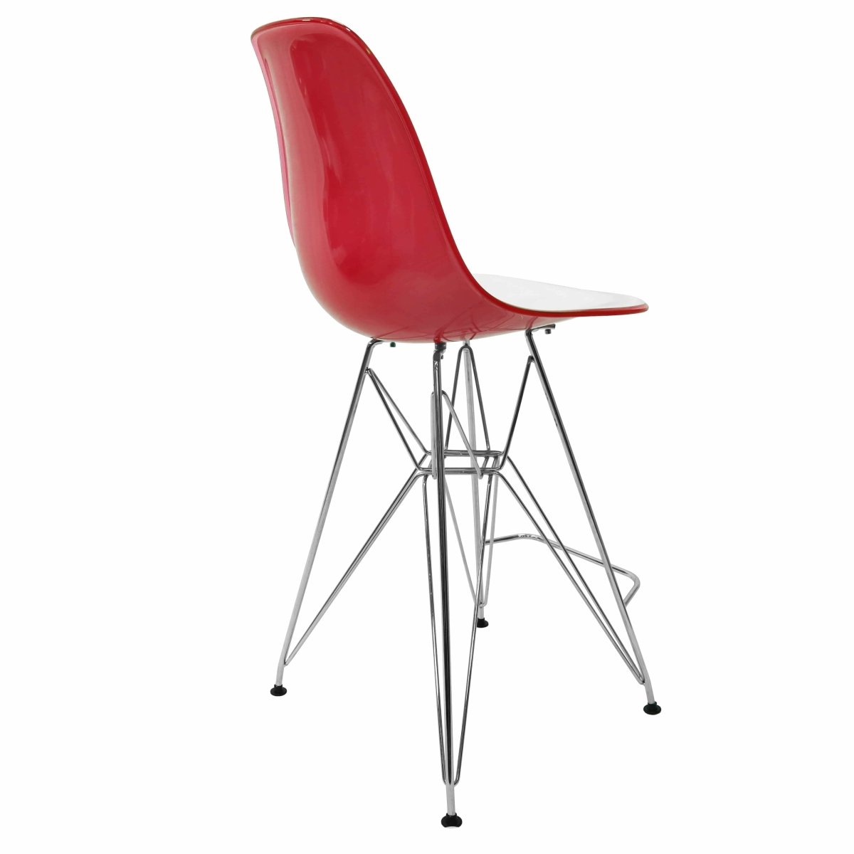 LeisureMod Cresco Modern Acrylic Barstool with Gold Chrome Base and Footrest
