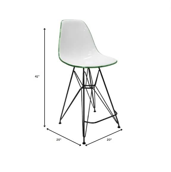 LeisureMod Cresco Modern Acrylic Barstool with Gold Chrome Base and Footrest