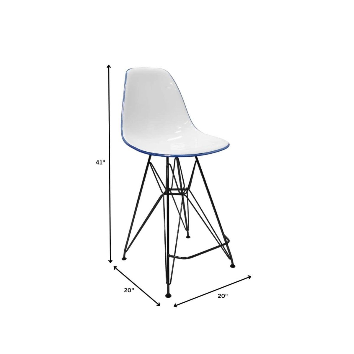 LeisureMod Cresco Modern Acrylic Barstool with Gold Chrome Base and Footrest