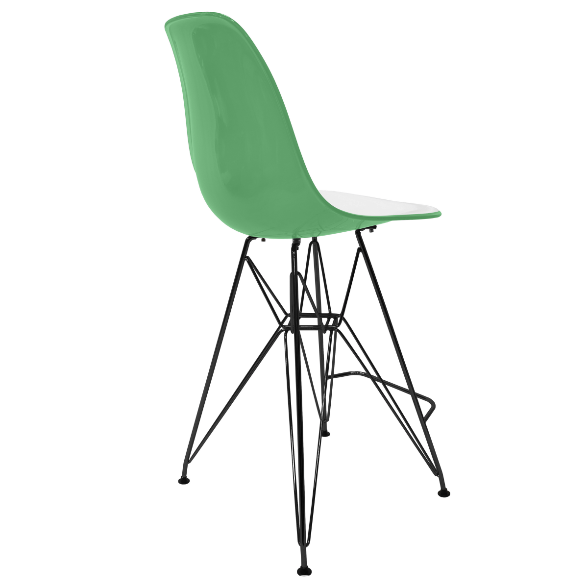 LeisureMod Cresco Modern Acrylic Barstool with Gold Chrome Base and Footrest