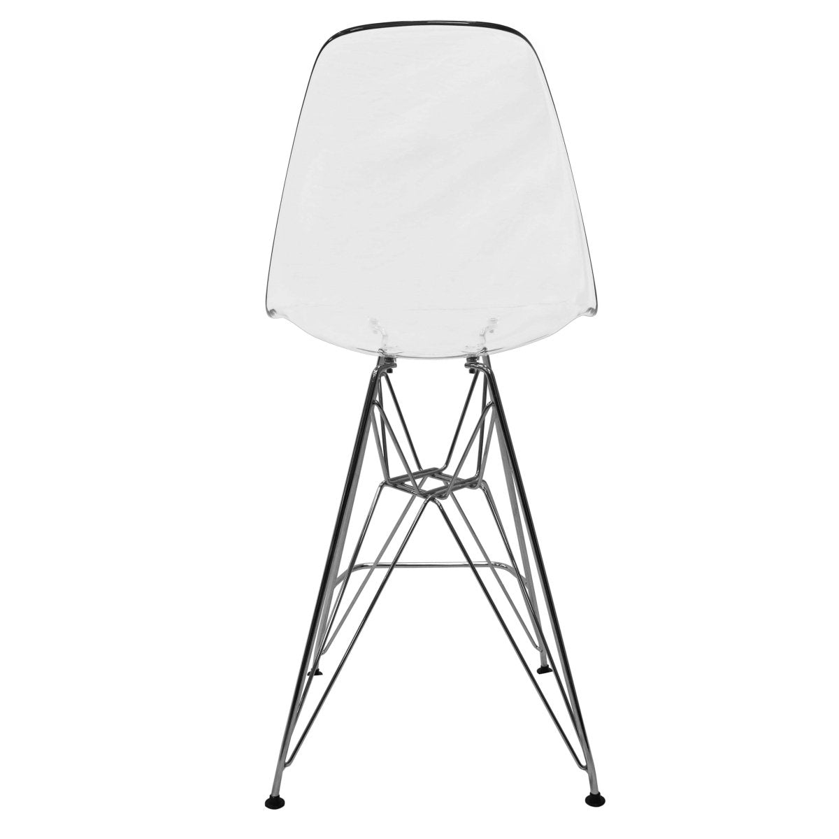 LeisureMod Cresco Modern Acrylic Barstool with Gold Chrome Base and Footrest
