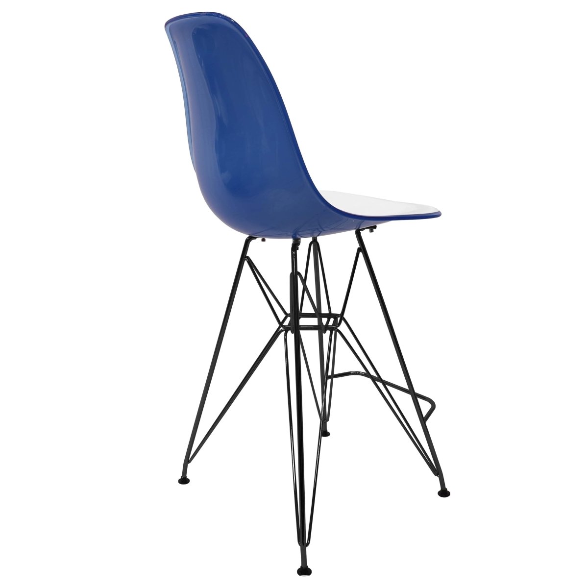 LeisureMod Cresco Modern Acrylic Barstool with Gold Chrome Base and Footrest