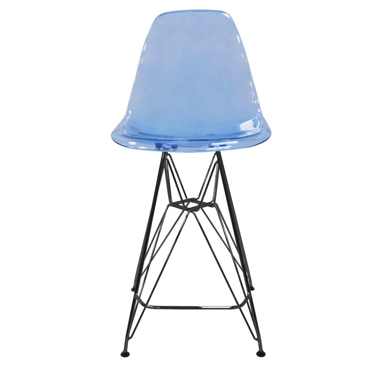 LeisureMod Cresco Modern Acrylic Barstool with Gold Chrome Base and Footrest