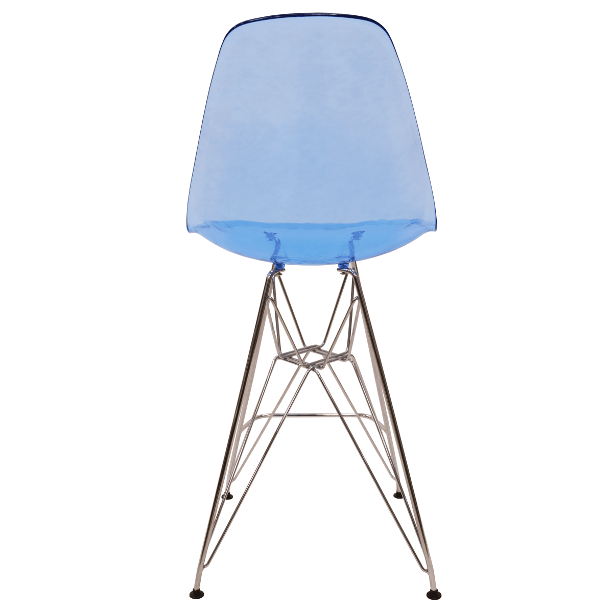 LeisureMod Cresco Modern Acrylic Barstool with Gold Chrome Base and Footrest