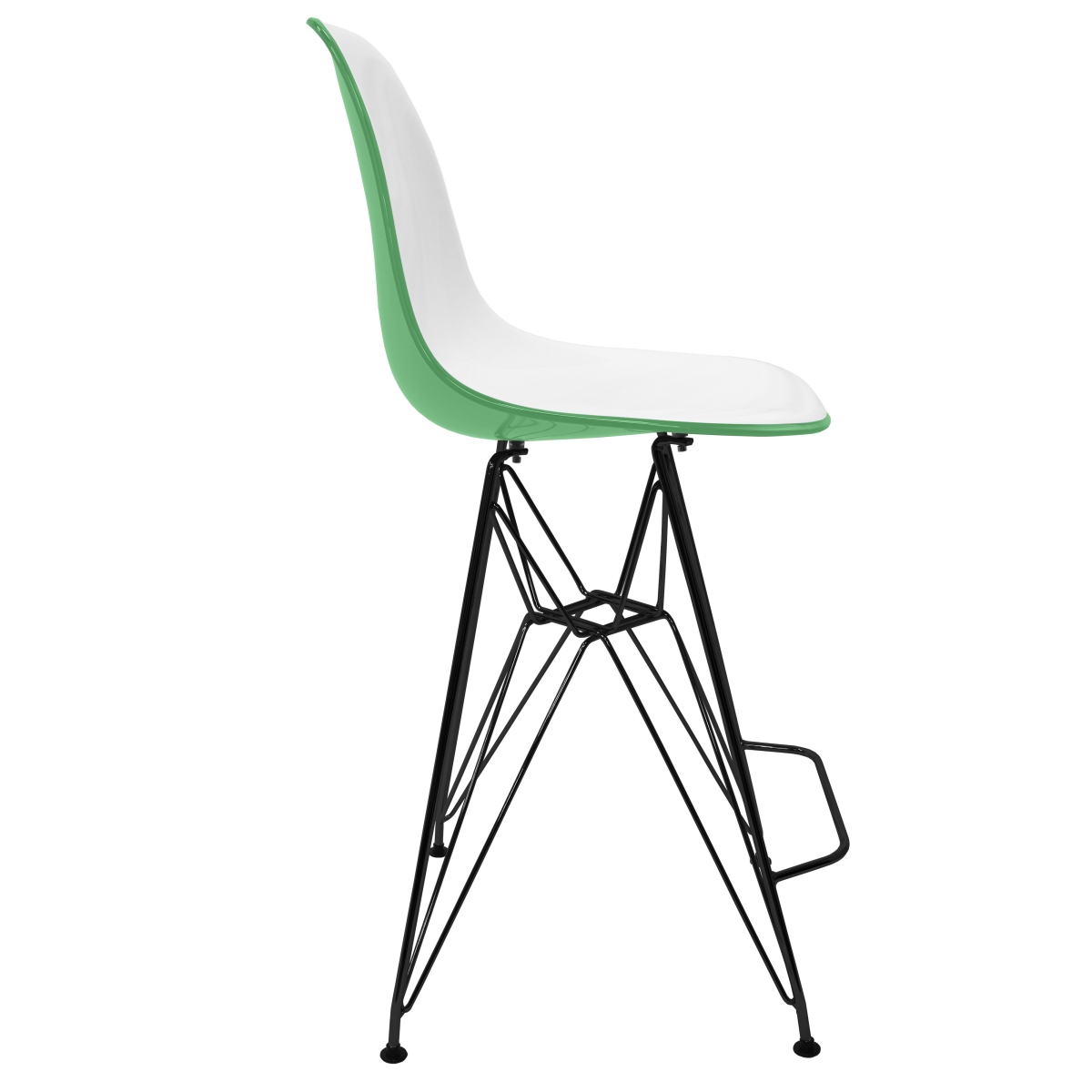 LeisureMod Cresco Modern Acrylic Barstool with Gold Chrome Base and Footrest