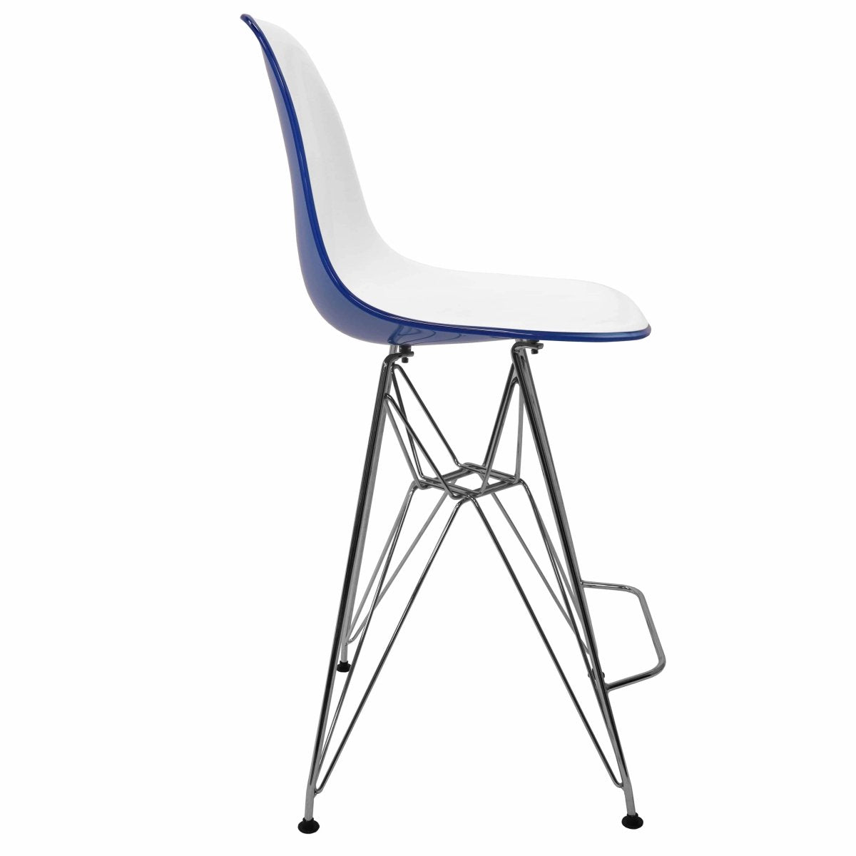 LeisureMod Cresco Modern Acrylic Barstool with Gold Chrome Base and Footrest