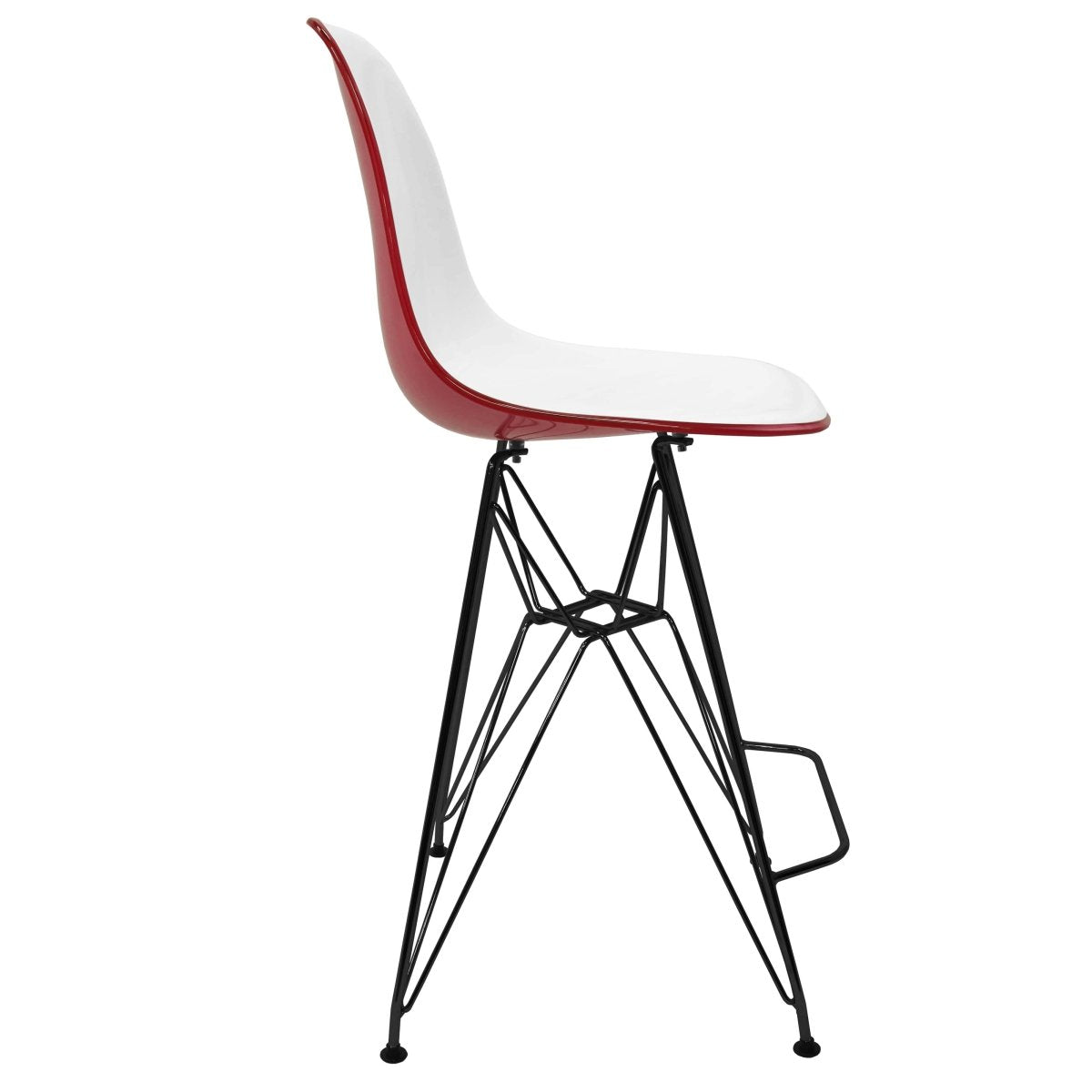 LeisureMod Cresco Modern Acrylic Barstool with Gold Chrome Base and Footrest