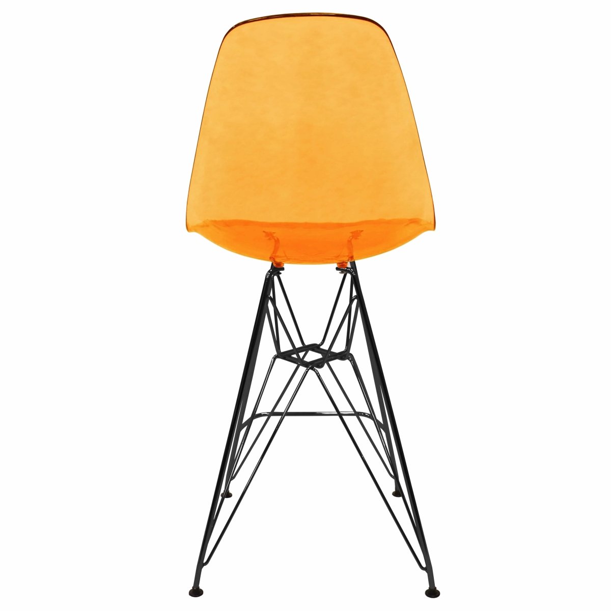 LeisureMod Cresco Modern Acrylic Barstool with Gold Chrome Base and Footrest
