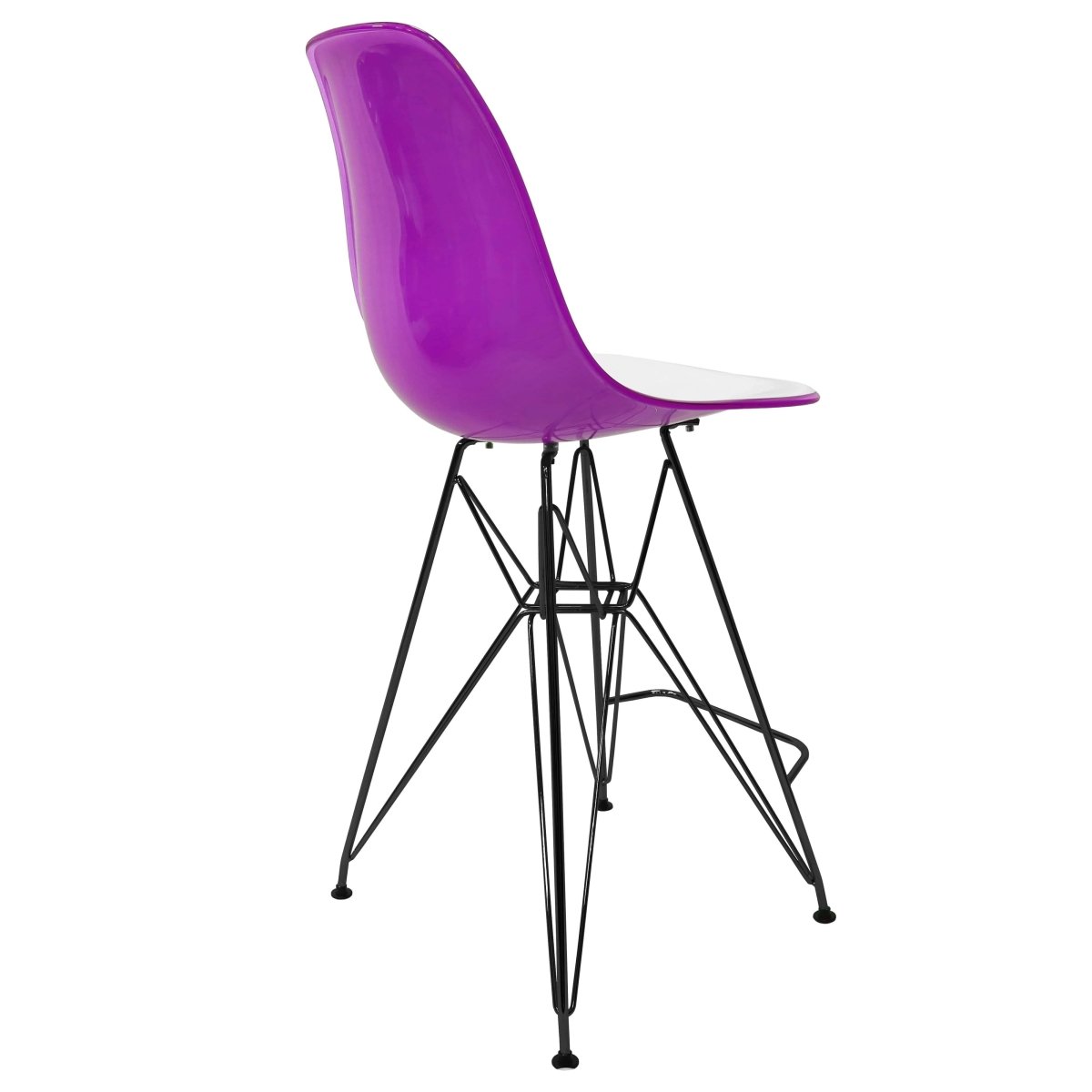 LeisureMod Cresco Modern Acrylic Barstool with Gold Chrome Base and Footrest