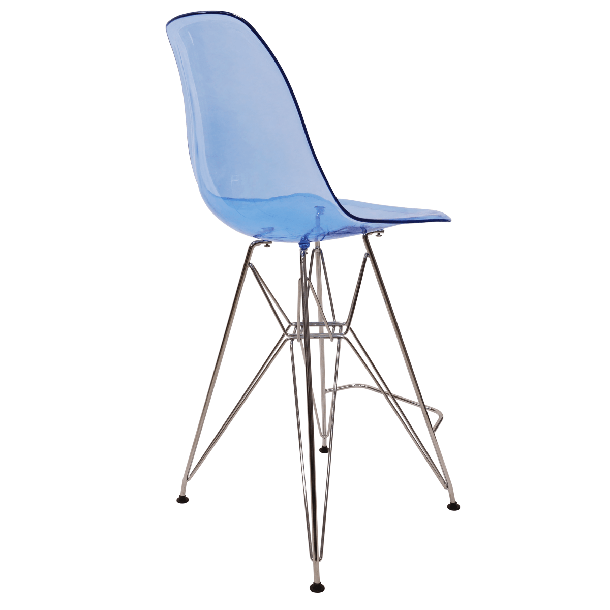 LeisureMod Cresco Modern Acrylic Barstool with Gold Chrome Base and Footrest
