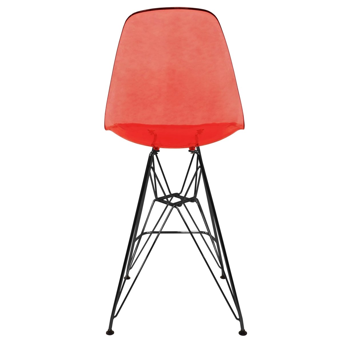 LeisureMod Cresco Modern Acrylic Barstool with Gold Chrome Base and Footrest