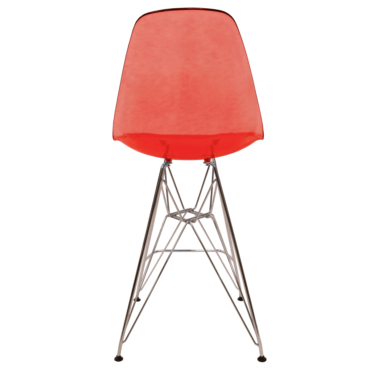 LeisureMod Cresco Modern Acrylic Barstool with Gold Chrome Base and Footrest