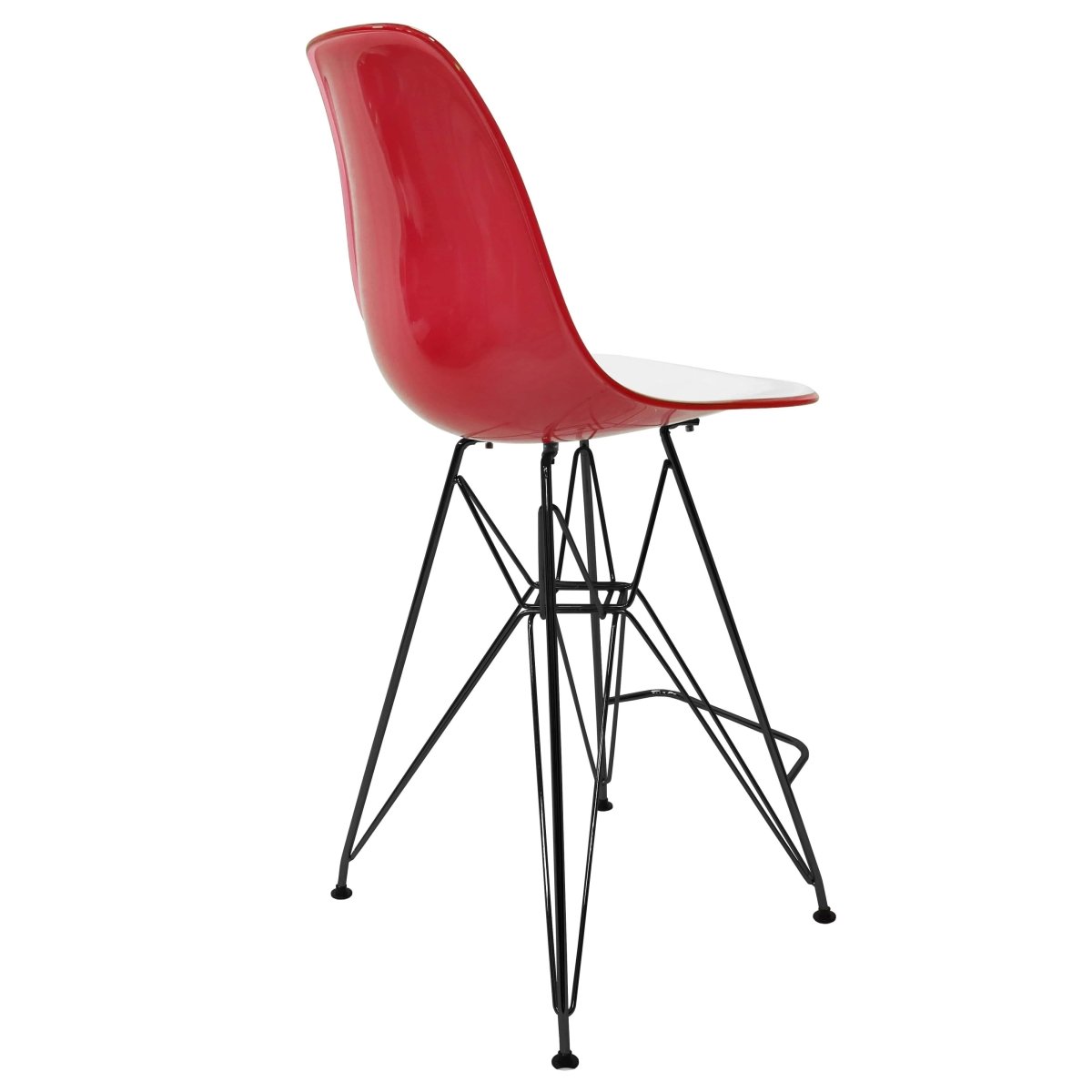 LeisureMod Cresco Modern Acrylic Barstool with Gold Chrome Base and Footrest