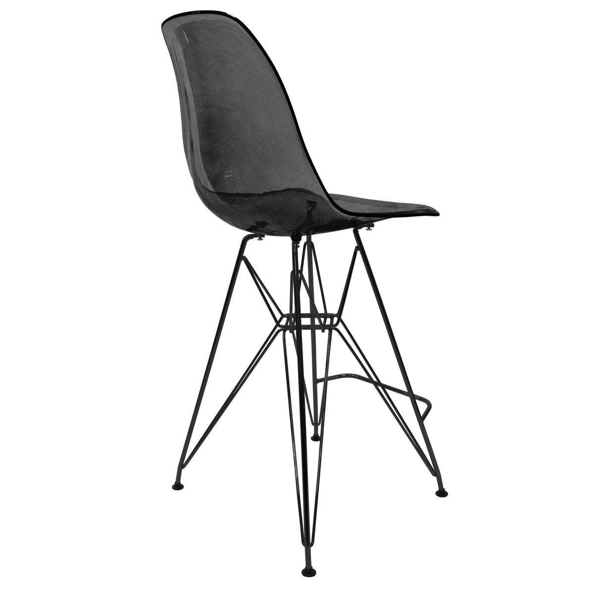 LeisureMod Cresco Modern Acrylic Barstool with Gold Chrome Base and Footrest