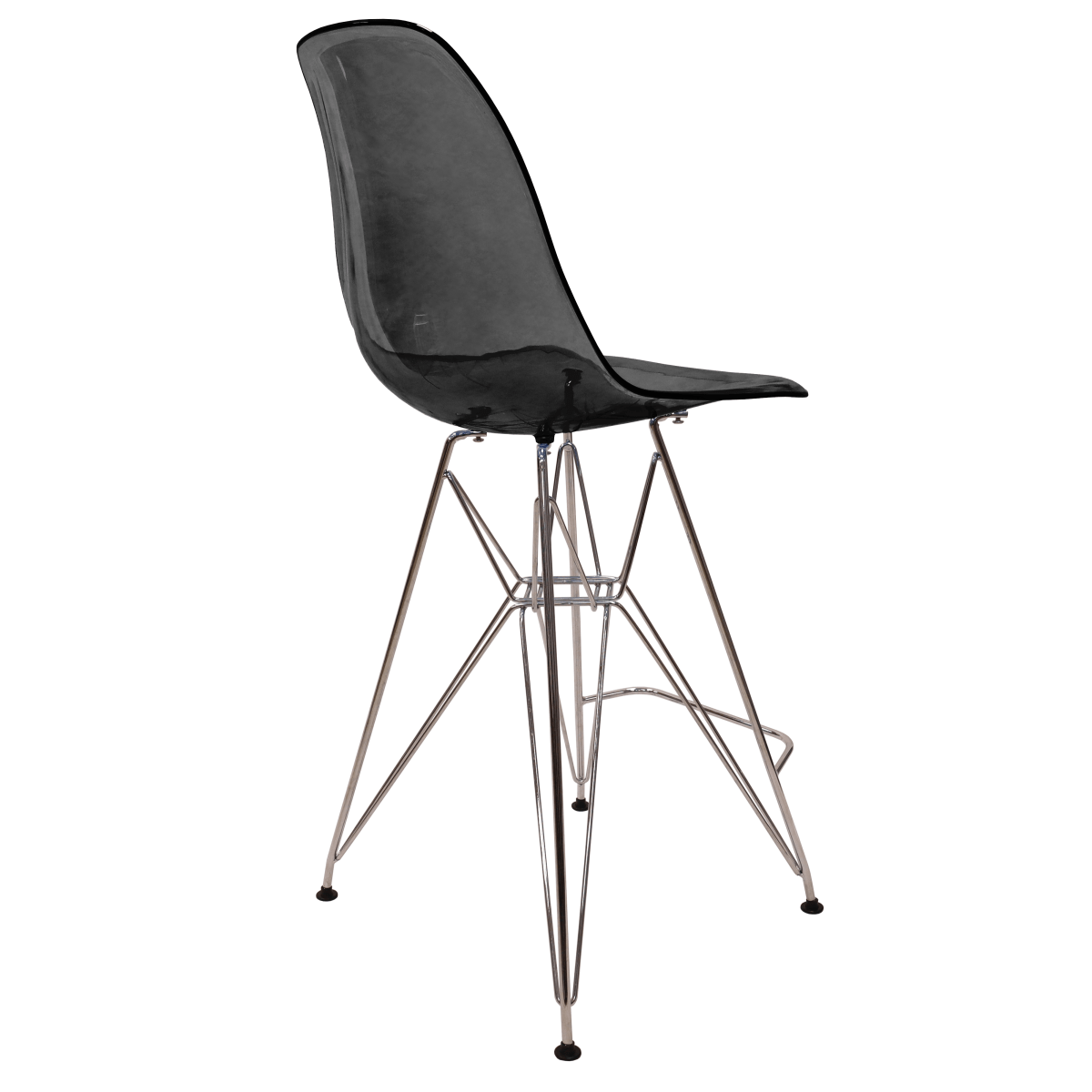 LeisureMod Cresco Modern Acrylic Barstool with Gold Chrome Base and Footrest