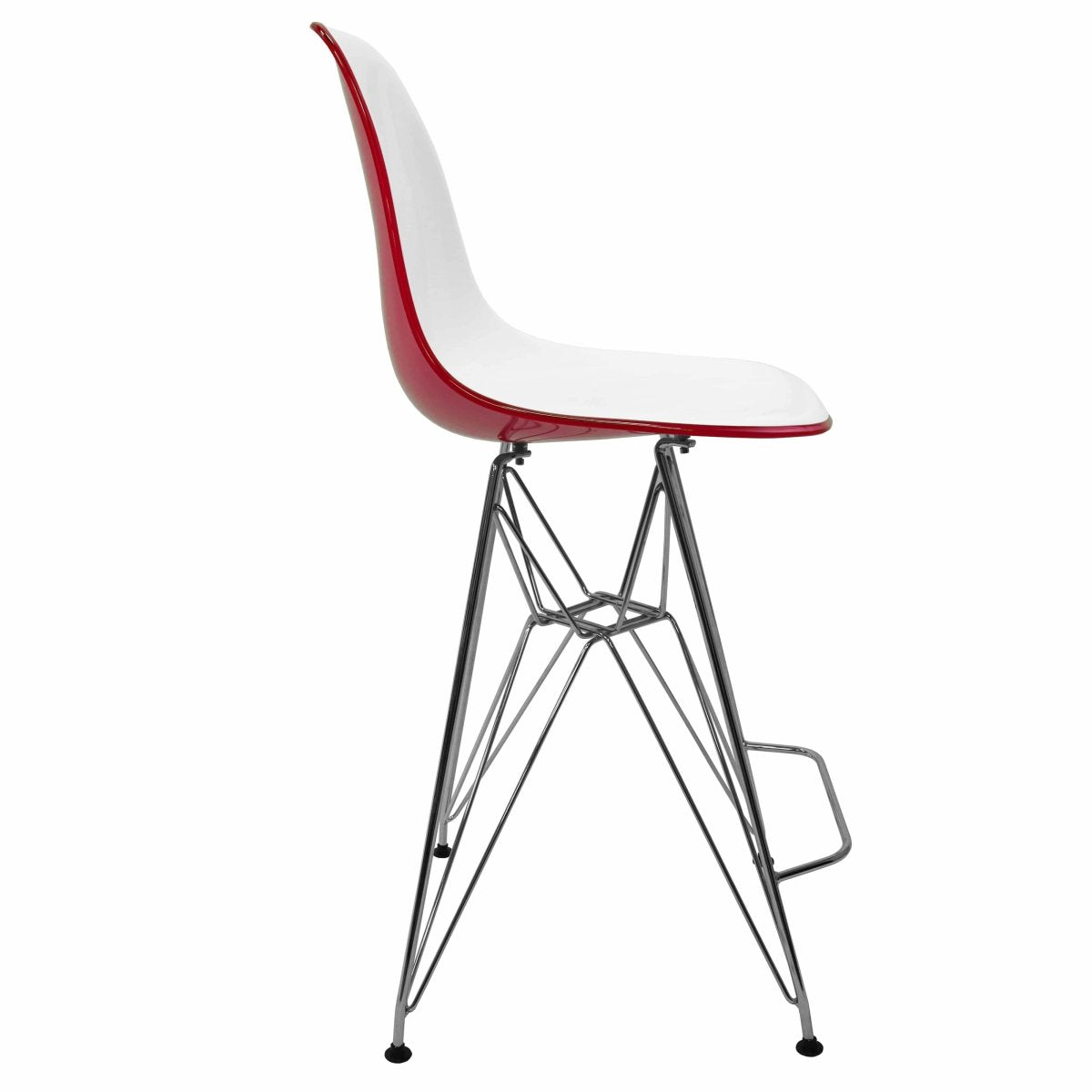 LeisureMod Cresco Modern Acrylic Barstool with Gold Chrome Base and Footrest