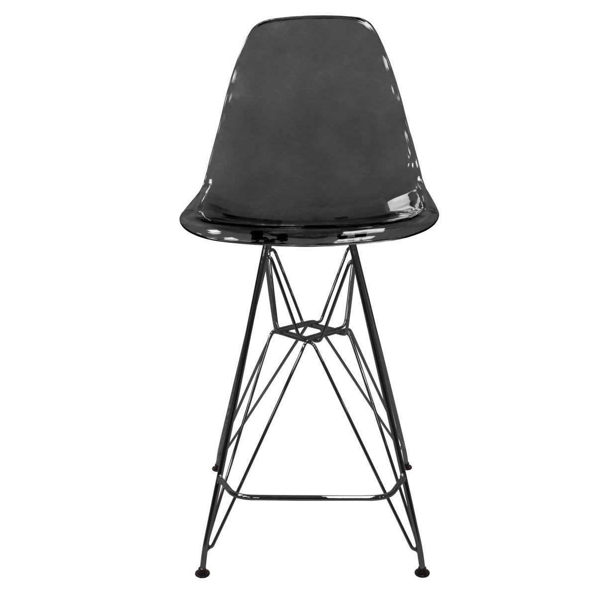 LeisureMod Cresco Modern Acrylic Barstool with Gold Chrome Base and Footrest