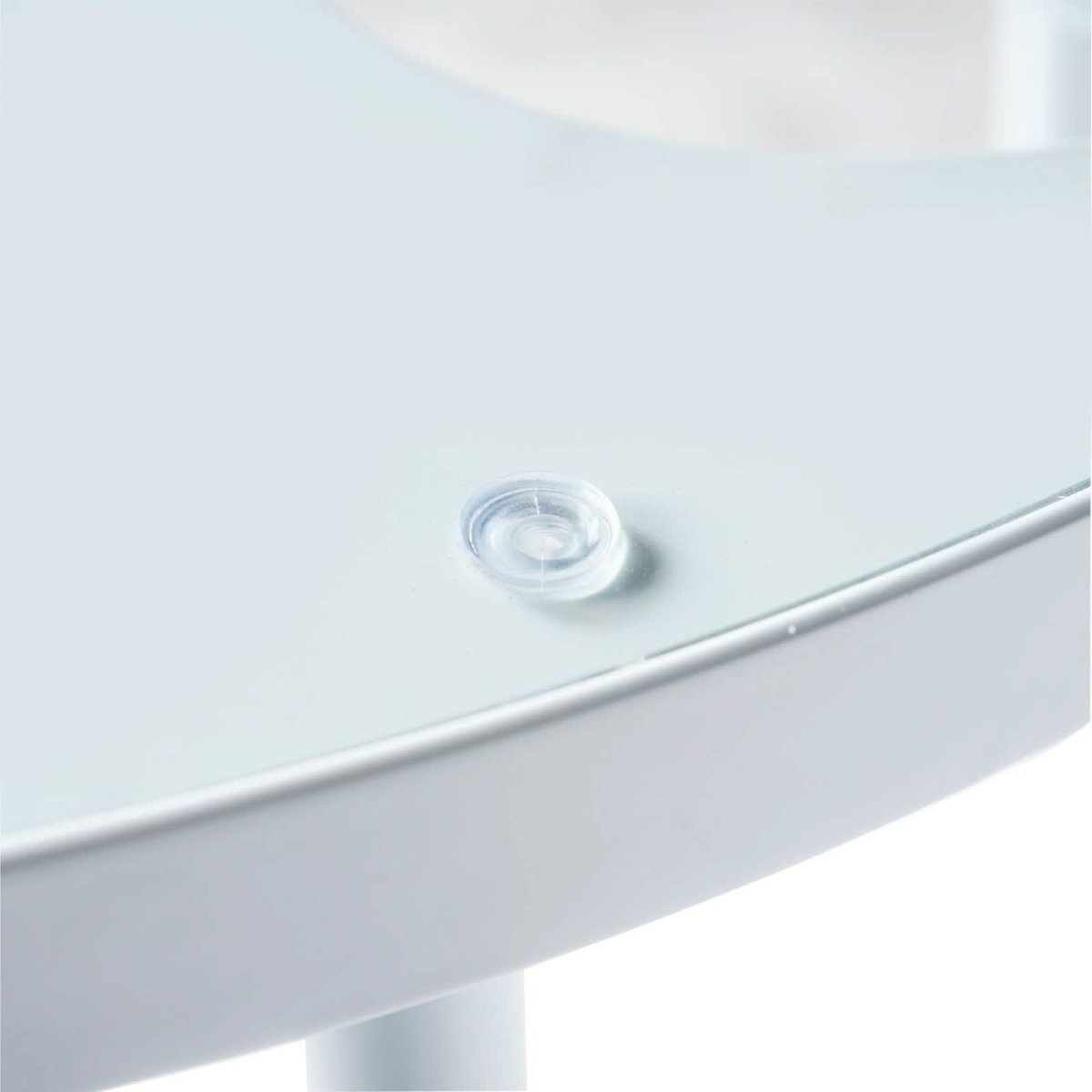 Devon Tree Design Glass Top Aluminum Base Indoor Outdoor Bistro Dining Table 31" Wide White Leisuremod