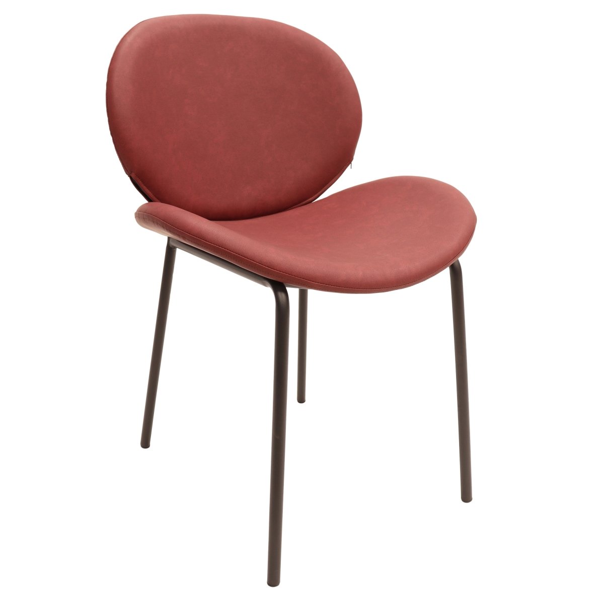 Servos Modern Dining Side Chair with Upholstered Seat and Powder Coated Iron Frame Bordeaux Dining Chair Leisuremod