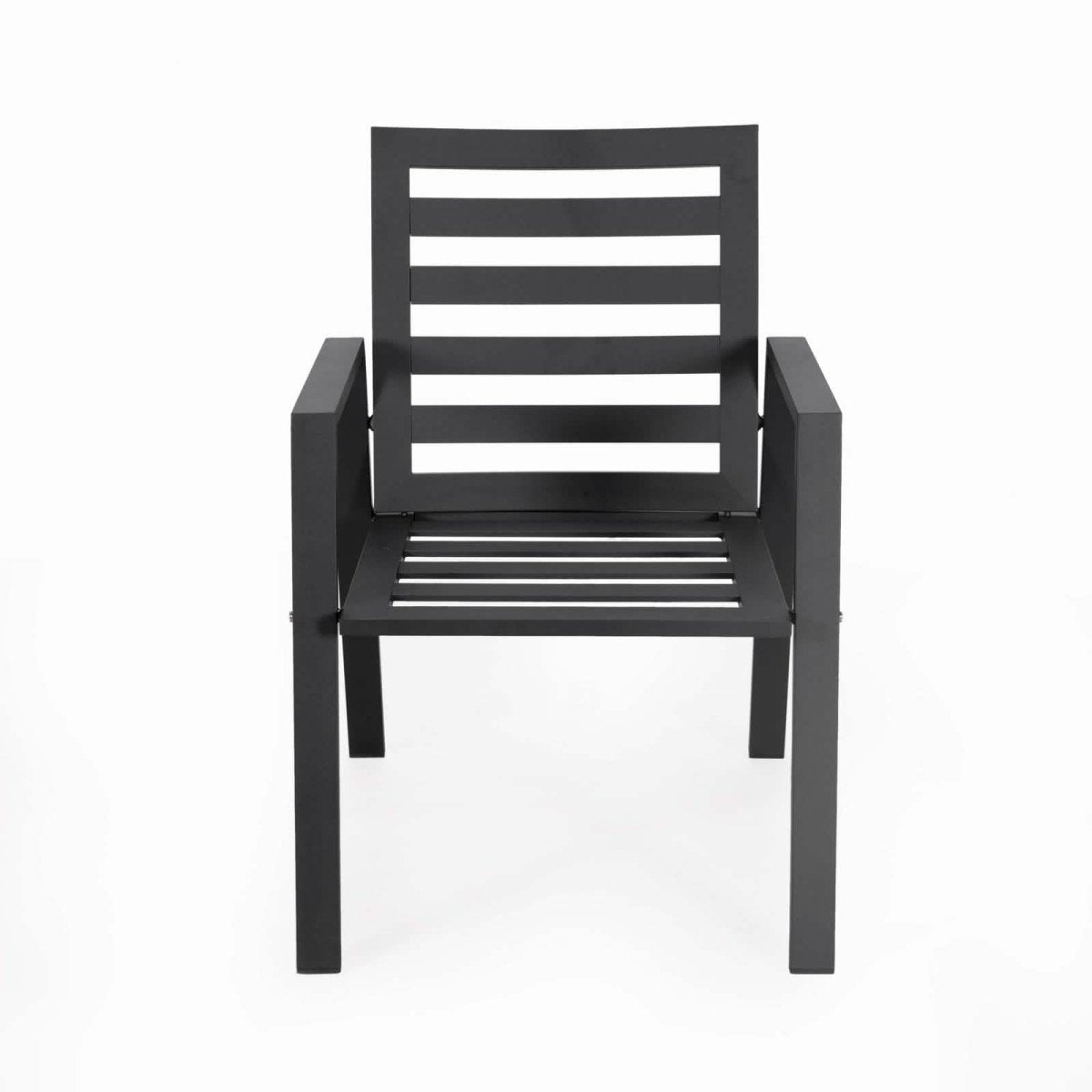Chelsea Modern Aluminum Patio Dining Armchair with Removable Cushions Orange Dining Chair Leisuremod