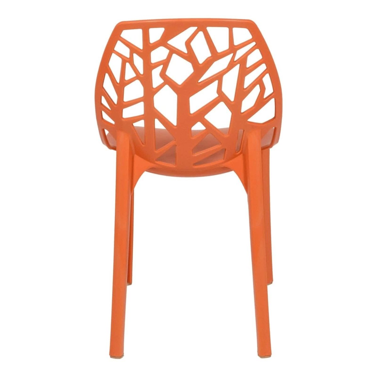 Leisuremod Dining Chair Cornelia Modern ABS Plastic Stackable Dining Chair with Cut-Out Tree Design
