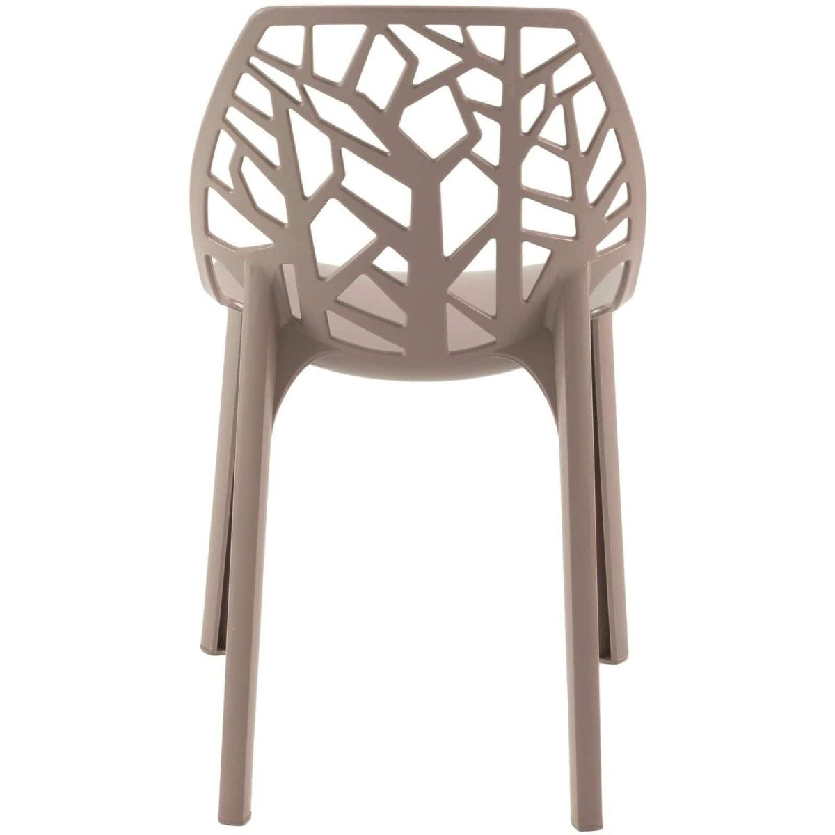 Leisuremod Dining Chair Cornelia Modern ABS Plastic Stackable Dining Chair with Cut-Out Tree Design