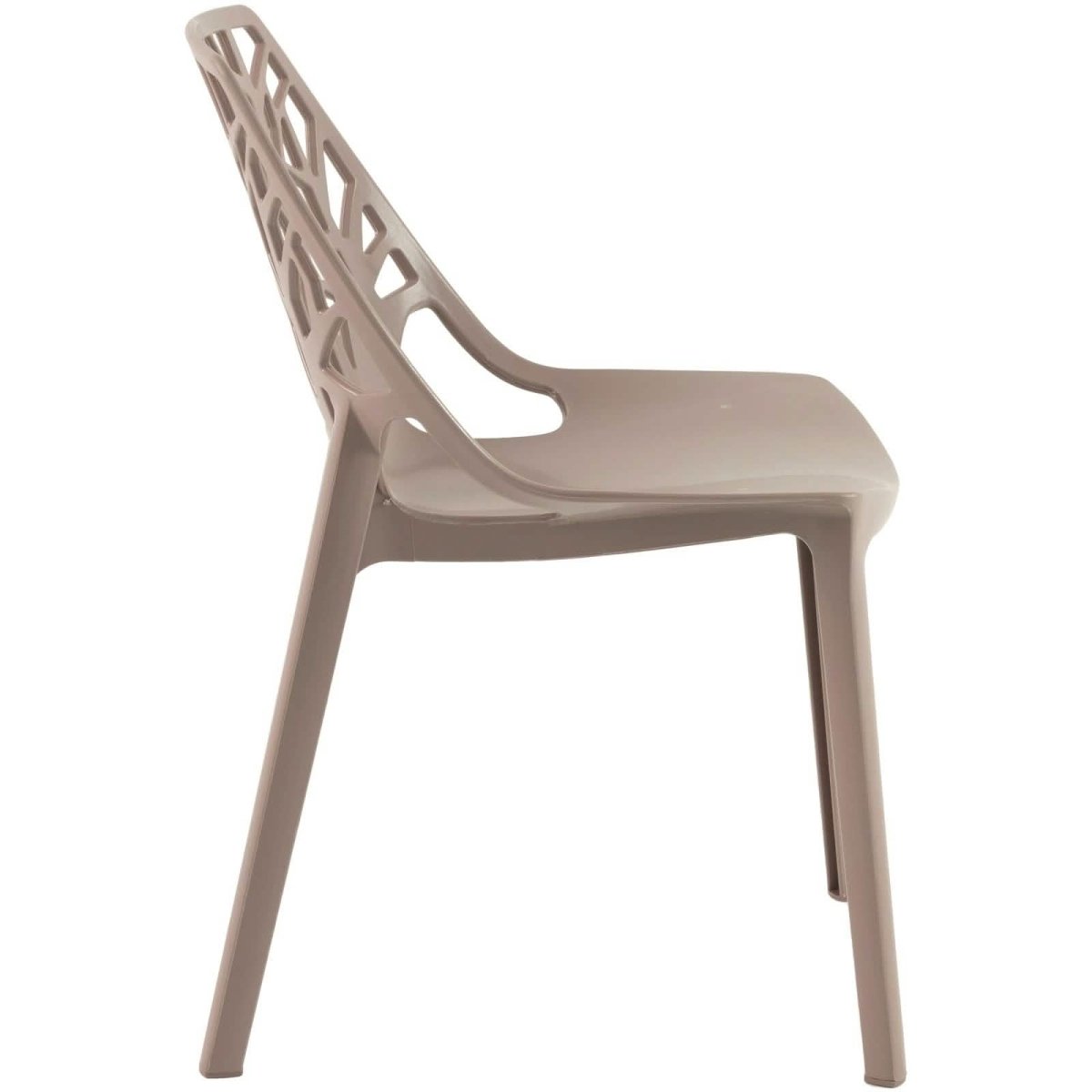 Leisuremod Dining Chair Cornelia Modern ABS Plastic Stackable Dining Chair with Cut-Out Tree Design