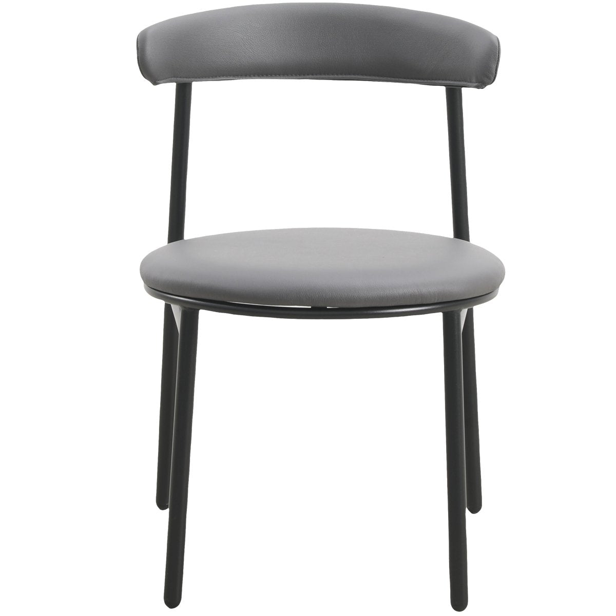 Lume Modern Dining Chair Upholstered in Polyester with Metal Legs Charcoal Dining Chair Leisuremod