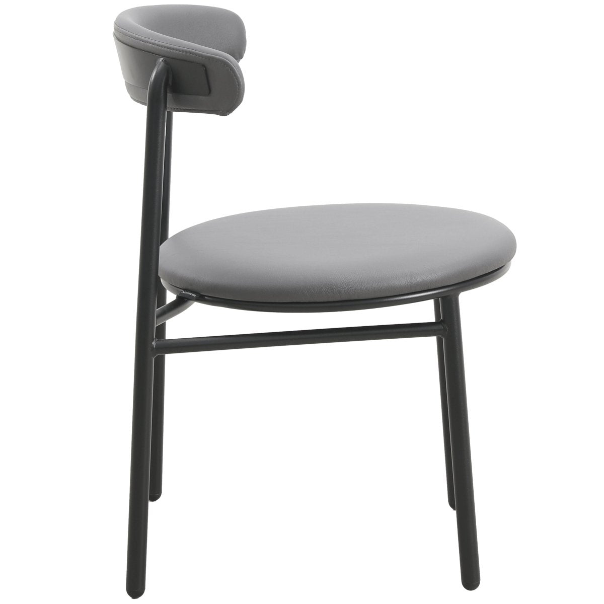 Lume Modern Dining Chair Upholstered in Polyester with Metal Legs Charcoal Dining Chair Leisuremod