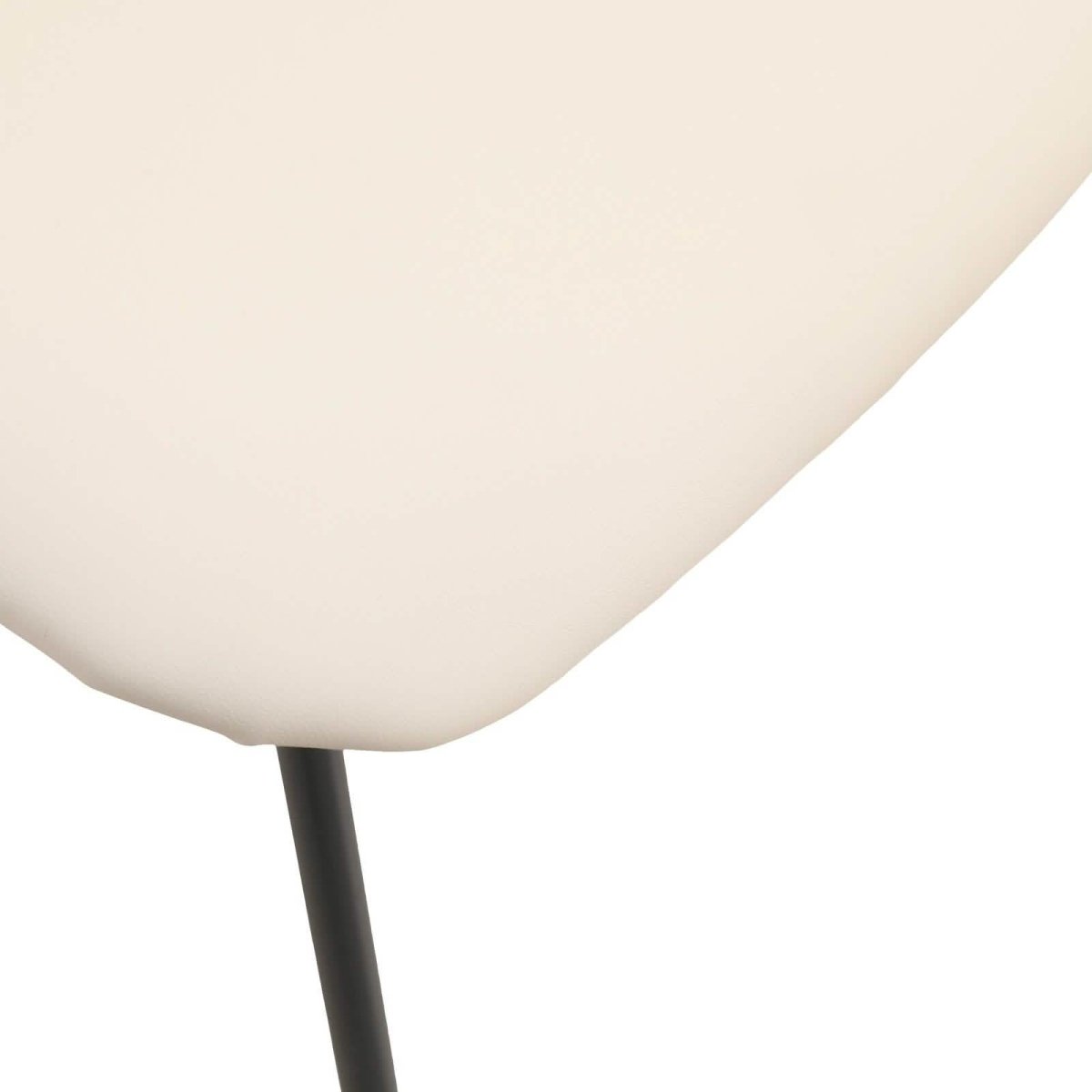 Leisuremod Dining Chair Lyra Leather Dining Chair with a Beech Wood Curved Back and Iron Legs