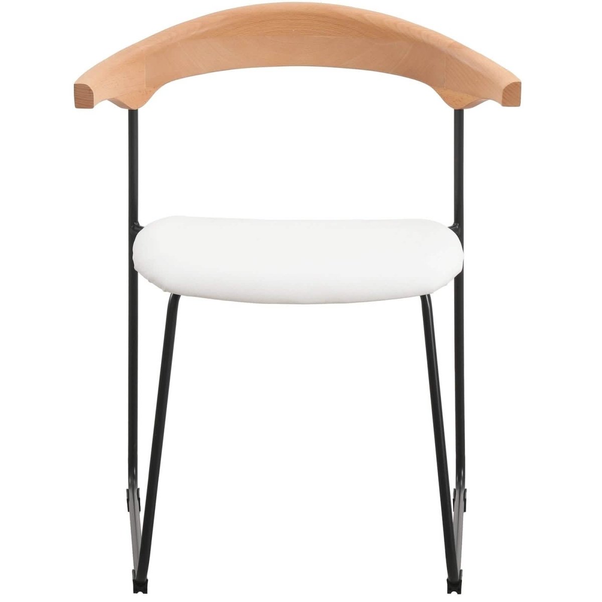 Leisuremod Dining Chair Lyra Leather Dining Chair with a Beech Wood Curved Back and Iron Legs