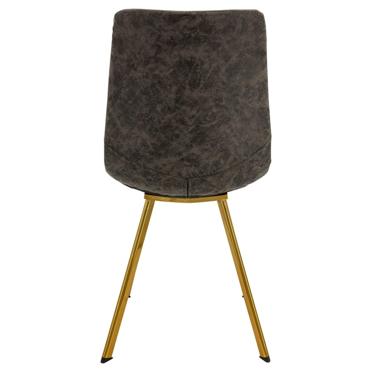 Markley Leather Dining Chair With Black/Gold Metal Legs Gold Grey Dining Chair Leisuremod
