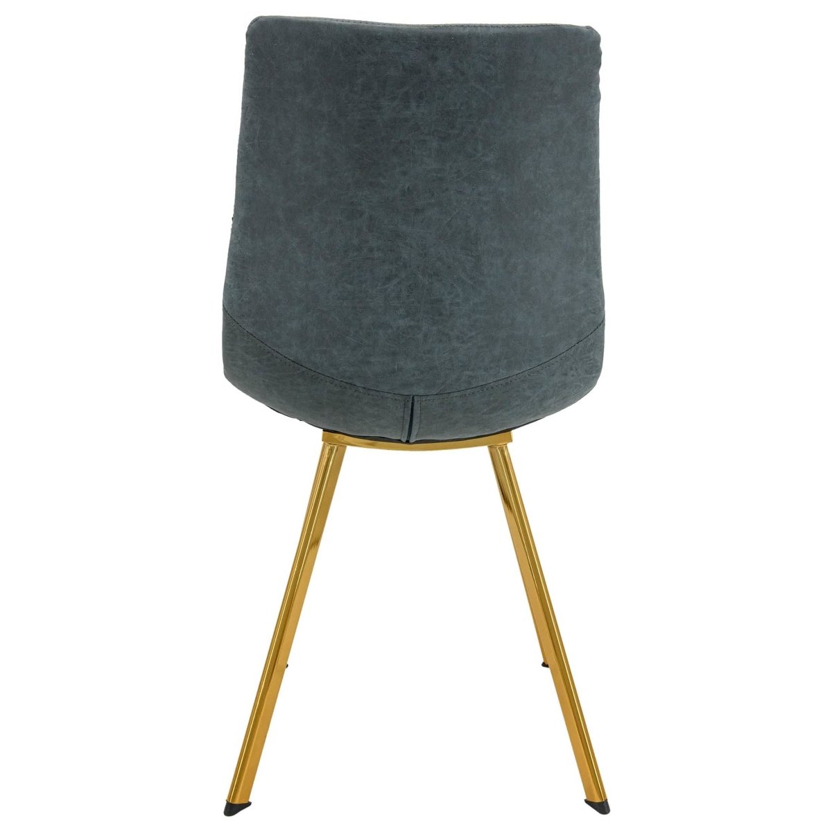 Markley Leather Dining Chair With Black/Gold Metal Legs Gold Peacock Blue Dining Chair Leisuremod