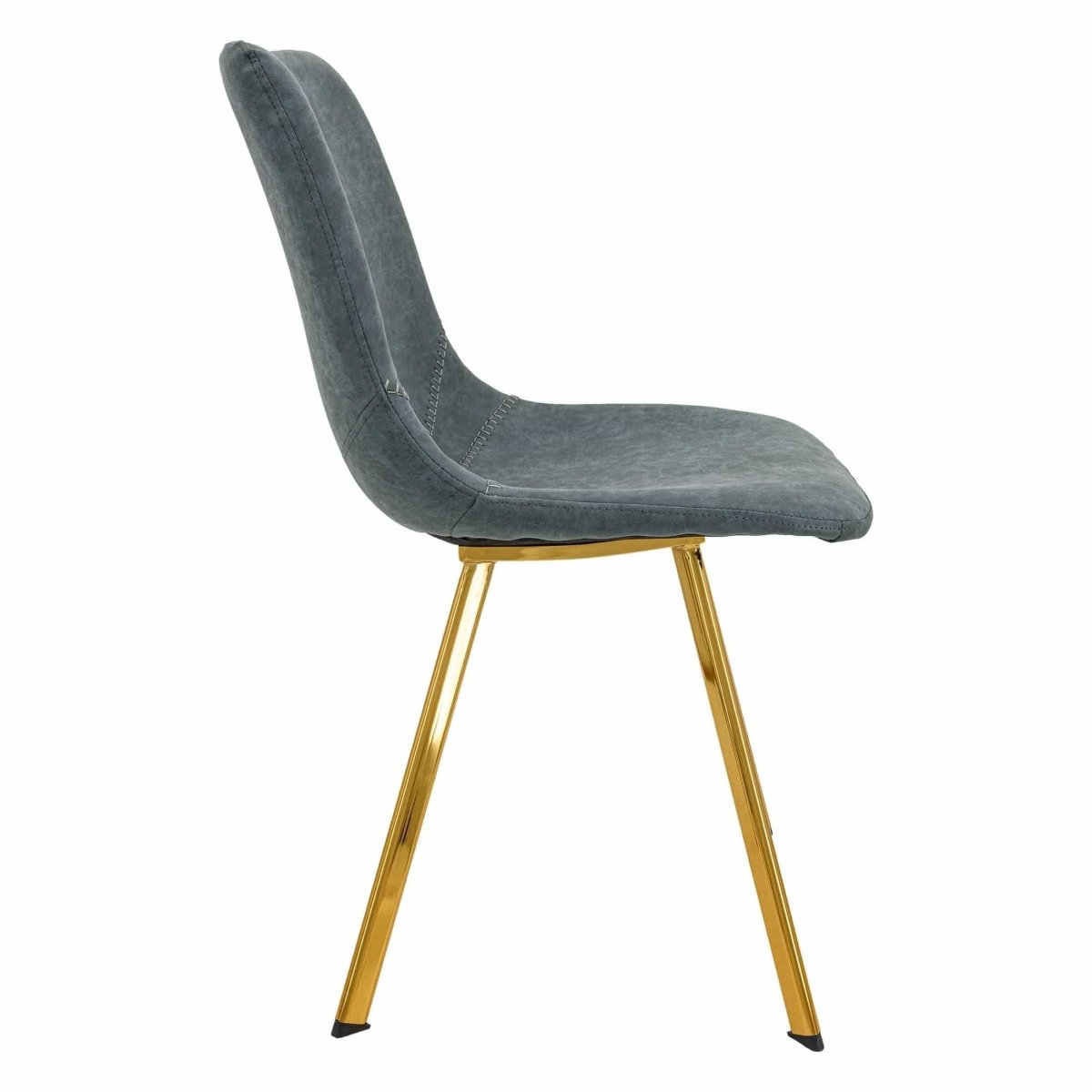 Markley Leather Dining Chair With Black/Gold Metal Legs Gold Peacock Blue Dining Chair Leisuremod