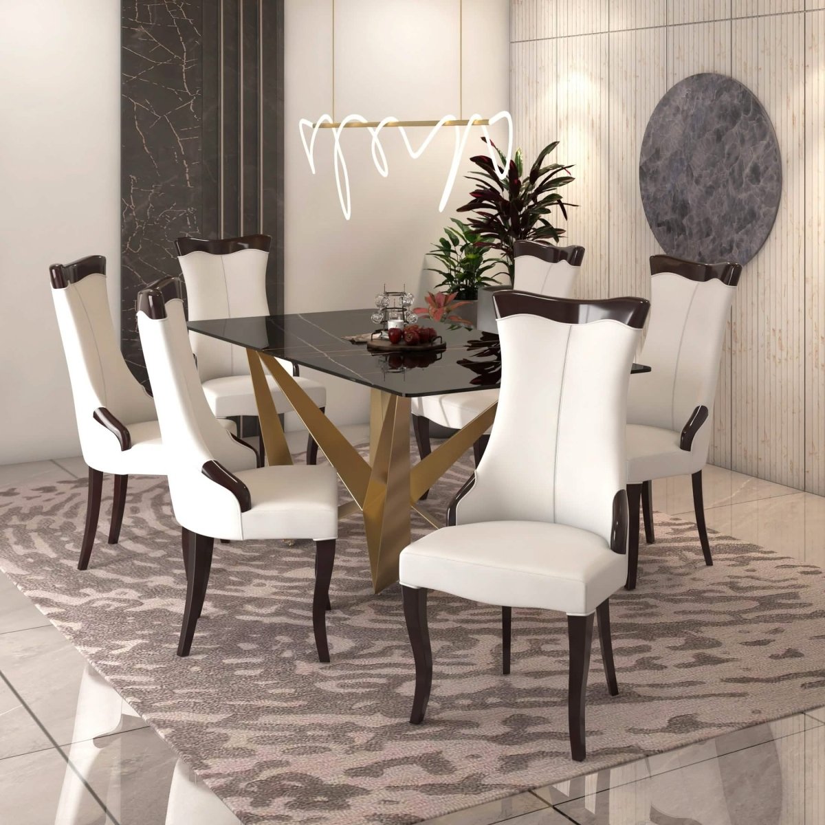 Novara Series Modern Dining Side Chair Upholstered in Leather/Velvet with Rubberwood Legs Off White Dining Chair Leisuremod