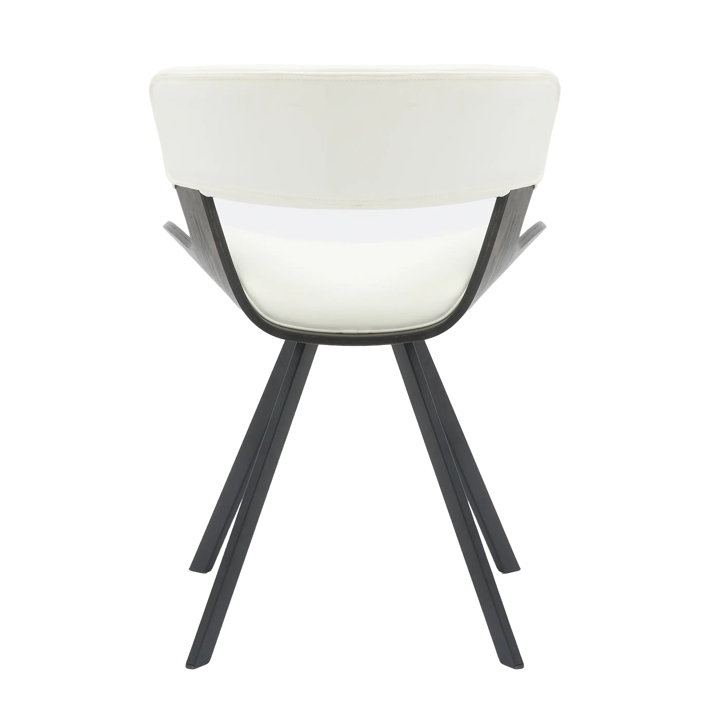 Leisuremod Dining Chair Nymia Modern Upholstered Dining Chair With Saddle Seat Design and Iron Legs Set of 4