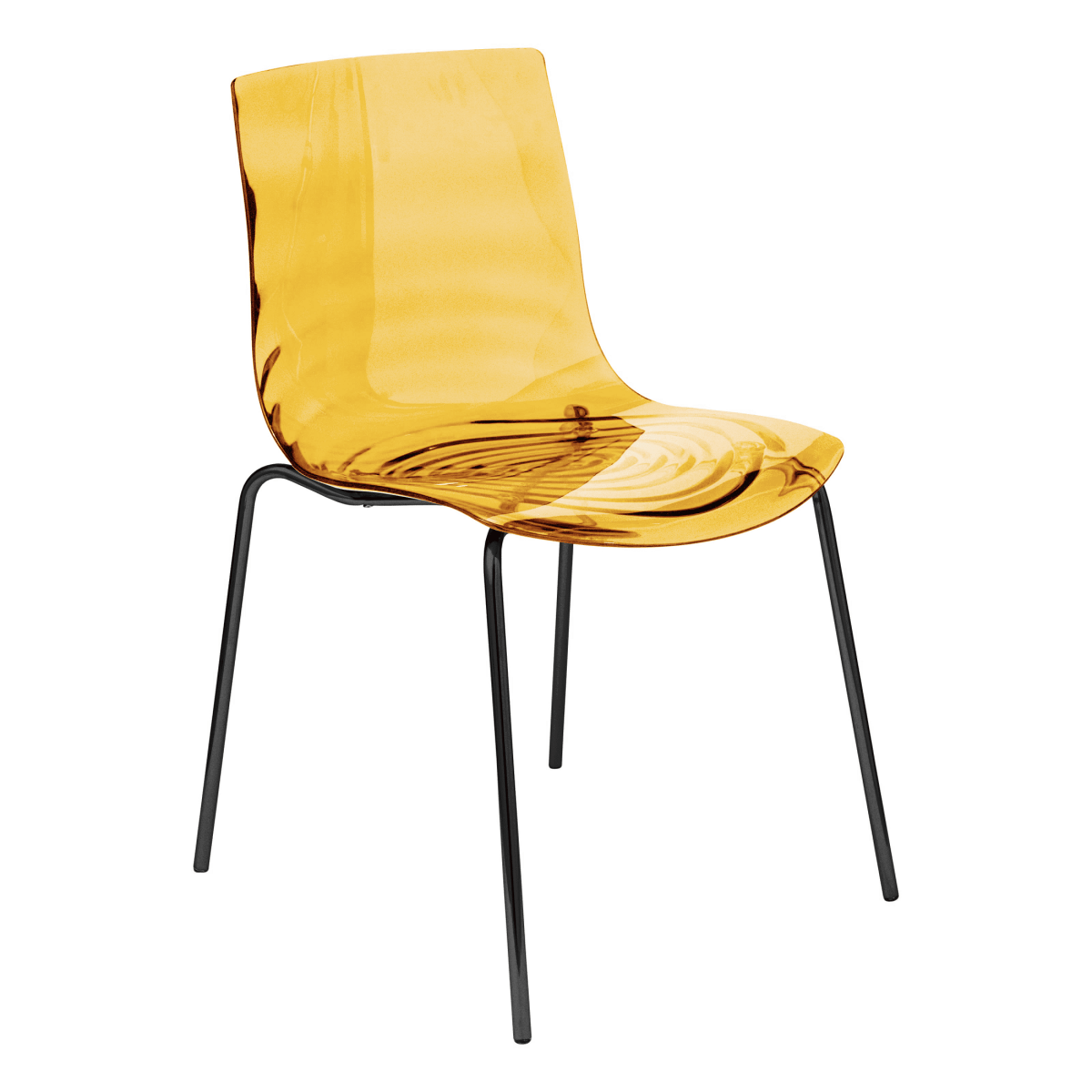 Leisuremod Dining Chair Orange / Black Astor Dining Chair Modern ABS Plastic Side Chair with Stainless-Steel Legs
