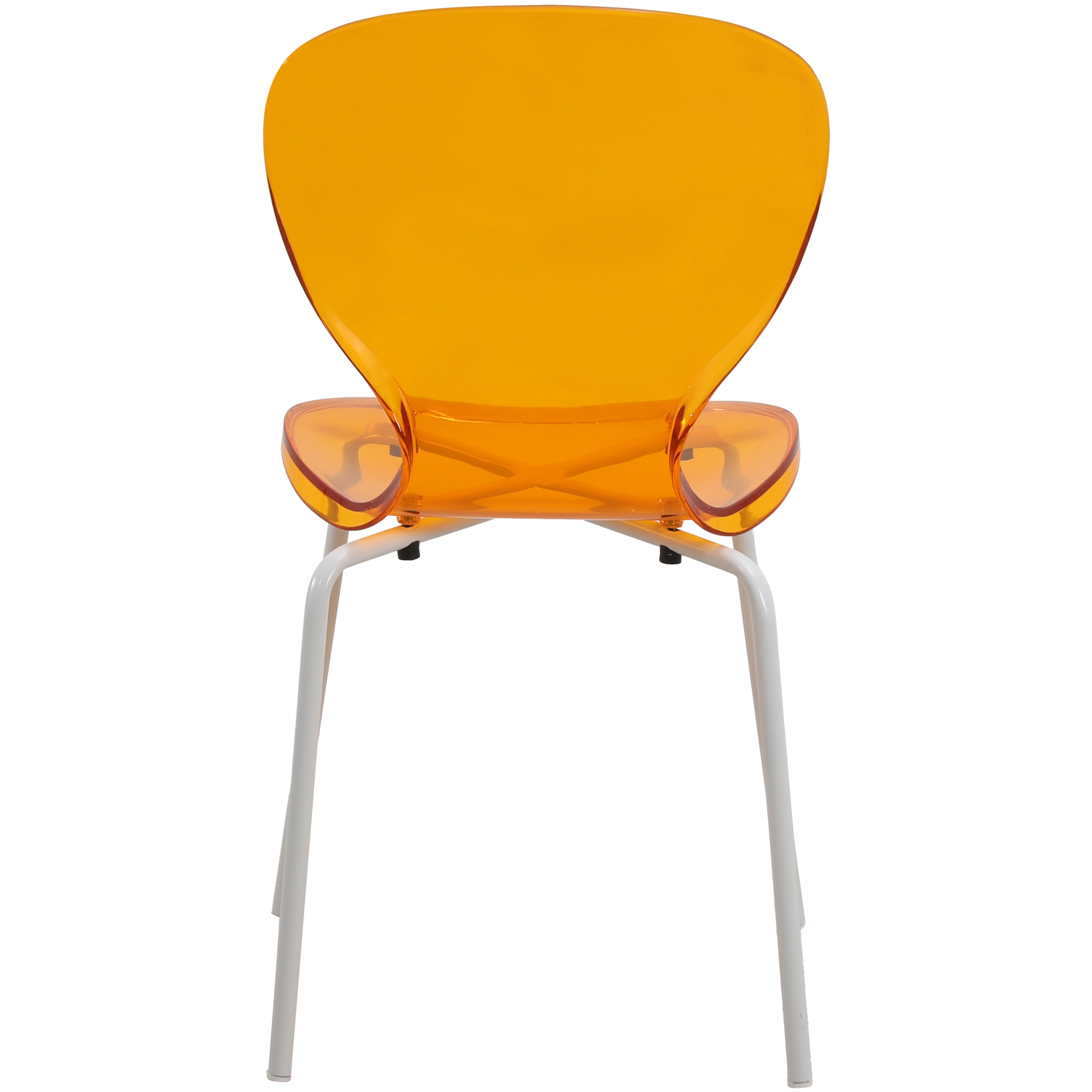 Leisuremod Dining Chair Oyster Modern Stackable Dining Side Chair with Chrome/White/Black Stainless Steel Legs